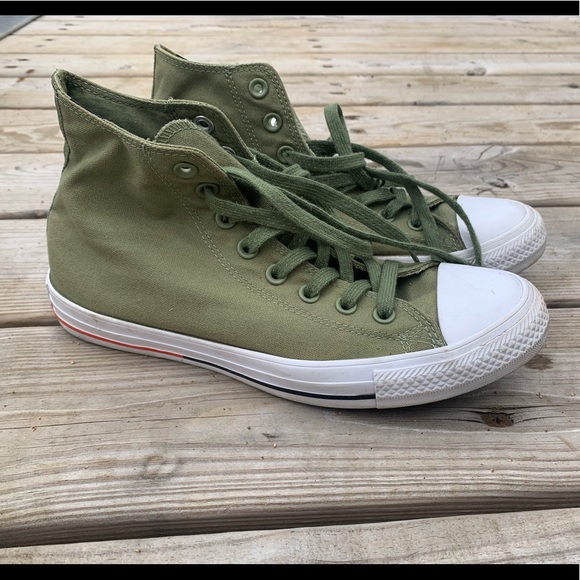 Converse | Shoes | High Top Army Green Converse | Poshmark